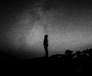 Silhouette of a person under a starry night sky. February 2026 banner.