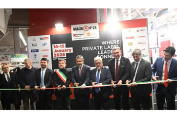 Marca 2026 inauguration. Italian agrifood fair ribbon cutting. Private label conference and exhibition. Bologna Fiere event.