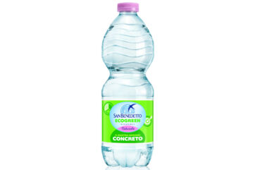 San Benedetto Ecogreen natural mineral water bottle with pink cap.