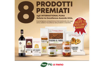 PLMA Salute to Excellence Awards: Italian food products including wine, coffee, chocolate, rice, and artichokes.