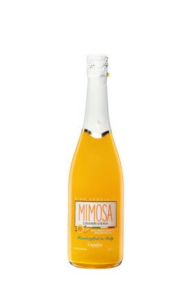 Bottle of Canella Granriviera Mimosa, an Italian wine specialty made with Sicilian oranges, 2026 Italian Food Awards USA.
