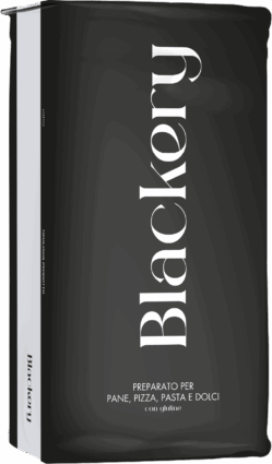 Blackery brand flour packaging for Italian food, featuring text for bread, pizza, pasta, and desserts, 2026 award finalist.