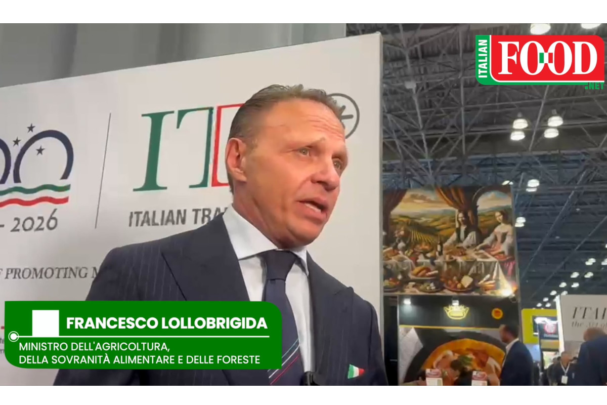 Francesco Lollobrigida, Italian Minister of Agriculture, at an Italian food export event in the US.
