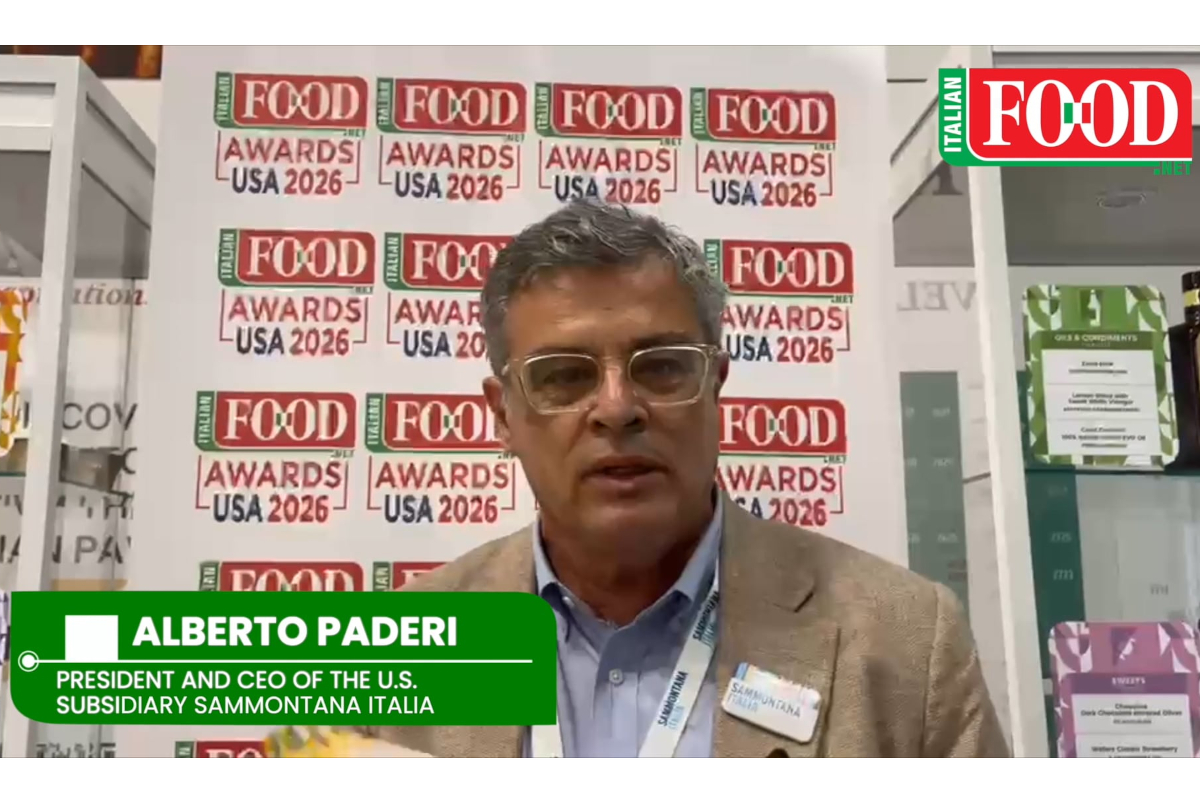 Alberto Paderi, CEO of Sammontana Italia, at the Summer Fancy Food Show 2026 promoting new mango gelato for the U.S. market.