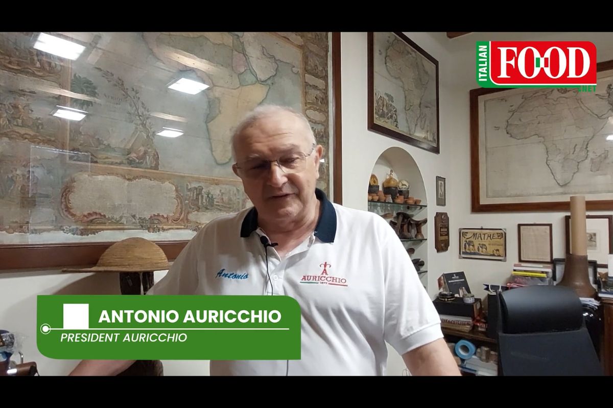 Antonio Auricchio, President of Auricchio, in his office with vintage maps, discussing the time travel of Provolone.