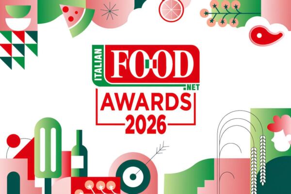 Italian Food Awards 2026 logo with abstract culinary illustrations in red, white, and green for SIAL Paris event.