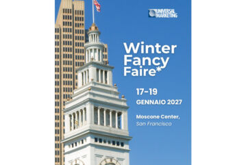 Winter Fancy Faire 2027 banner featuring the San Francisco Ferry Building clock tower at the Moscone Center event.