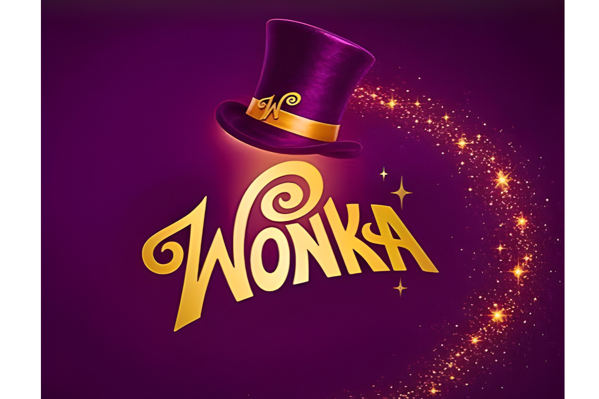 Ferrero Wonka logo with purple top hat and golden text on a purple background for supermarket shelves.