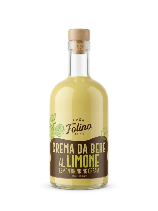 Casa Tolino Crema da Bere al Limone lemon drinking cream bottle, Italian Food Awards 2026 finalist.