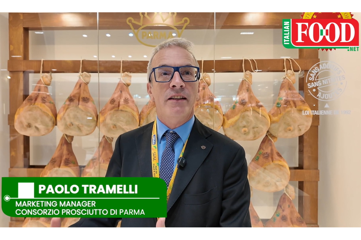 Paolo Tramelli, Marketing Manager, presents Prosciutto di Parma PDO at SIAL Paris 2026 food exhibition.