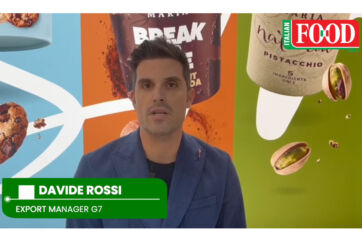 Davide Rossi, G7 export manager, presents authentic Italian gelato and pistachio trends at SIAL Paris 2026 Food exhibition.