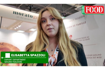 Elisabetta Spazzoli, Molino Naldoni export manager, at SIAL Paris 2026 Italian flour trade show.