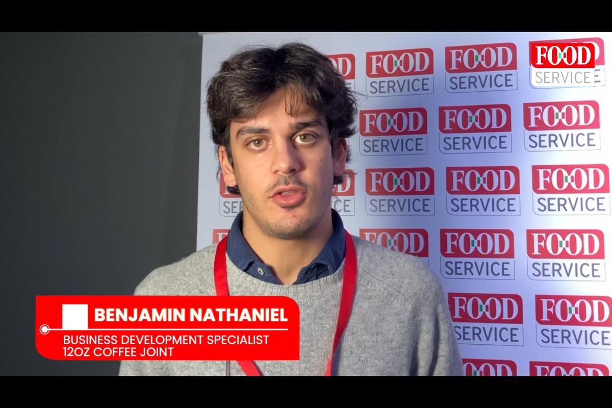 Benjamin Nathaniel, specialista sviluppo business 12Oz Coffee Joint al Food Service Forum.