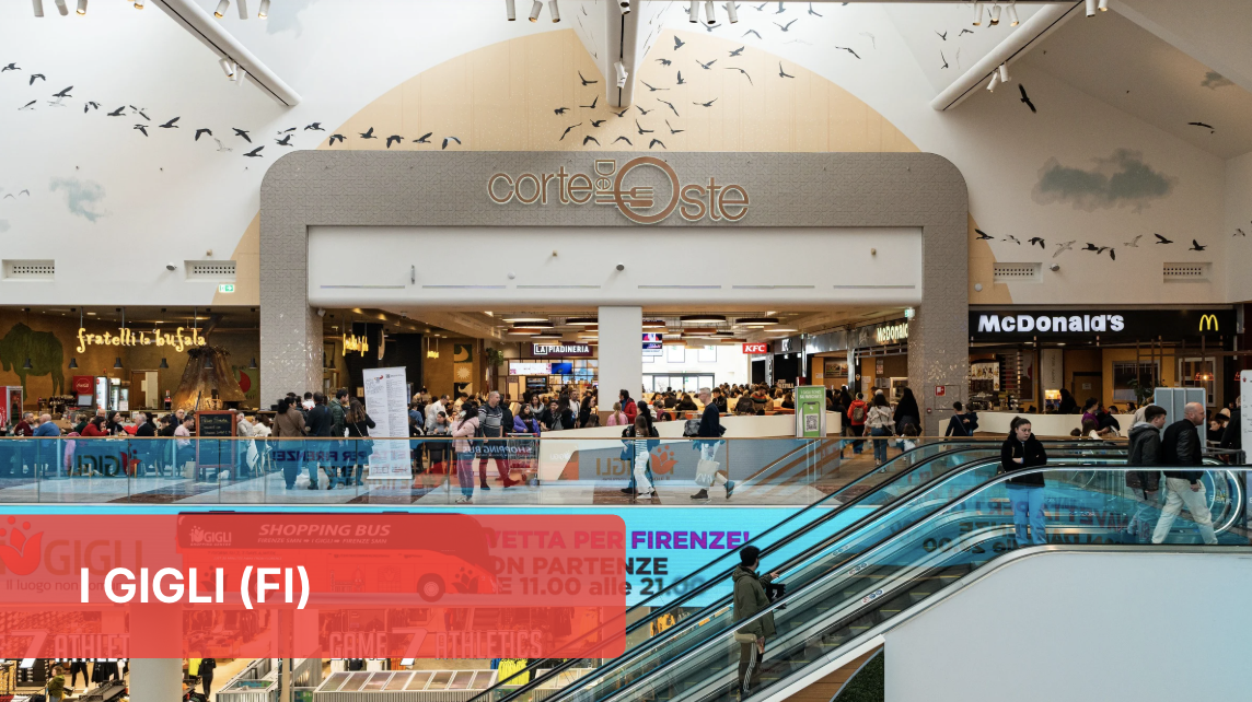 Food court I Gigli (FI): ristoranti, McDonald's, Fratelli la Bufala. Power List food service.