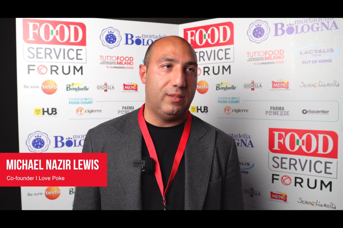 Michael Nazir Lewis, co-founder I Love Poke, al Food Service Forum 2025. Franchising e ristorazione.