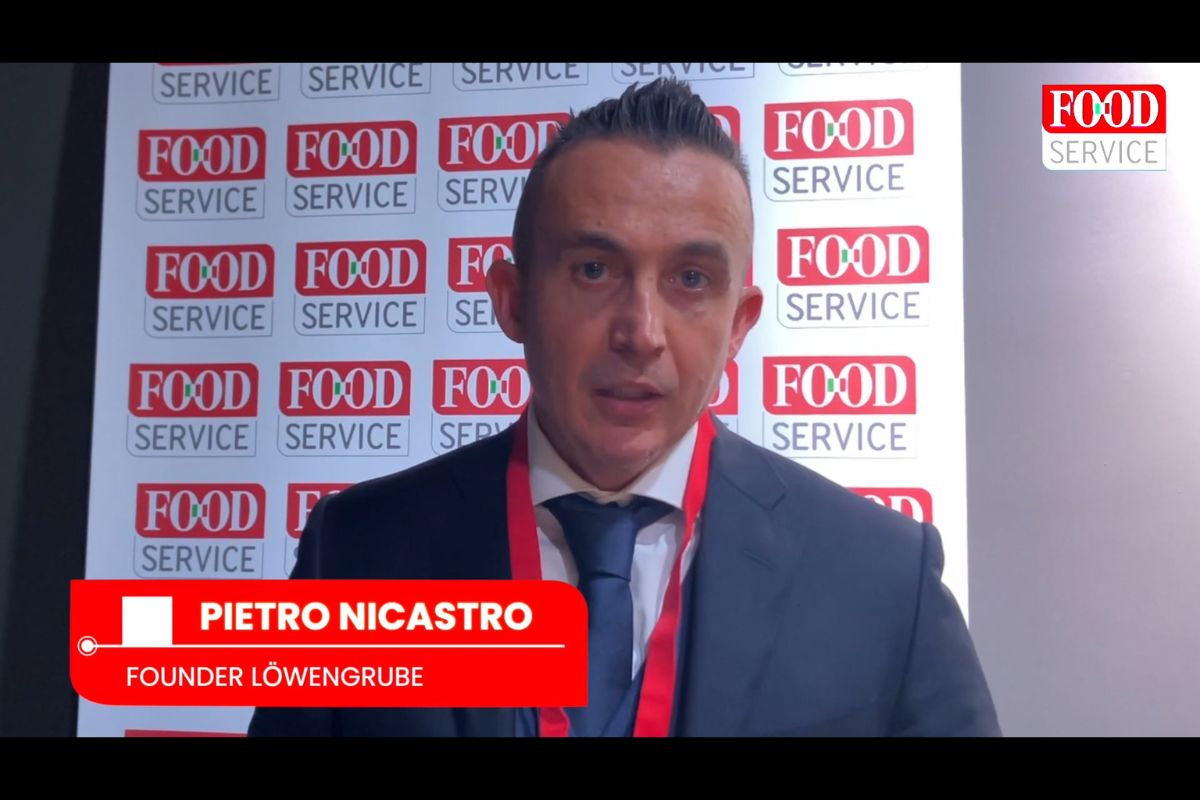 Pietro Nicastro, fondatore Löwengrube, al Food Service Forum 2025. Nuovo concept ristorazione più compatto.