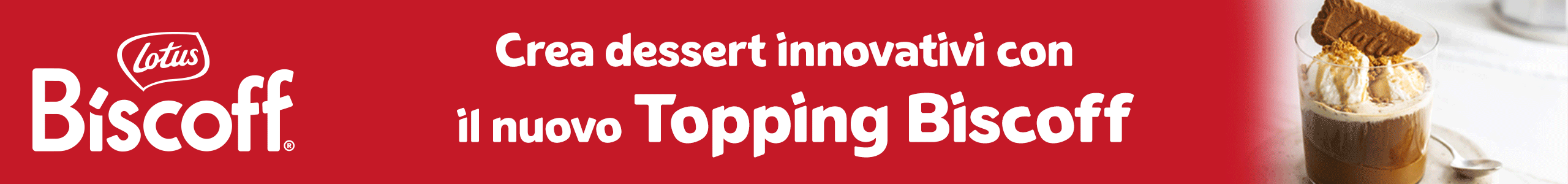Lotus Biscoff: crea dessert innovativi con il nuovo Topping Biscoff. Biscotto Lotus su dessert.