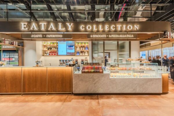 Eataly Collection a Linate: bar, caffè, pizza alla pala e specialità italiane.
