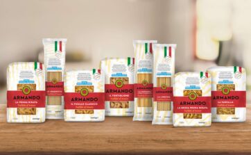 Assortimento Pasta Armando 1kg: penne rigate, spaghetti, fusilli, tortiglioni, chitarra, linguine, mezze penne, farfalle.