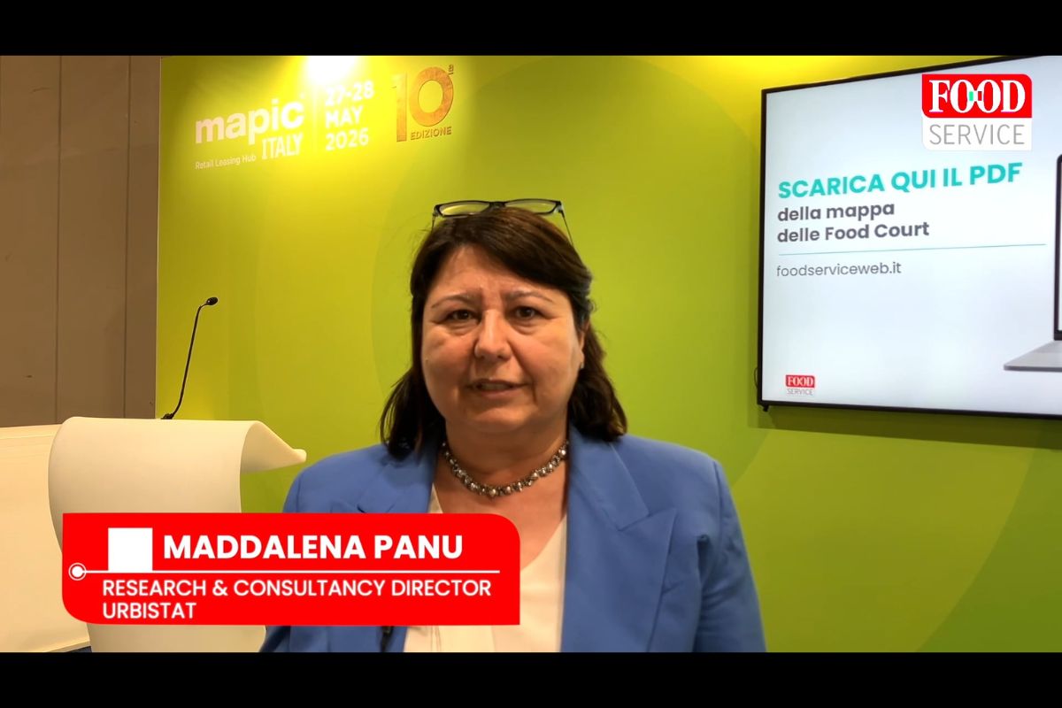 Maddalena Panu di Urbistat al Mapic Italy 2026 presenta il censimento delle food court in Italia.
