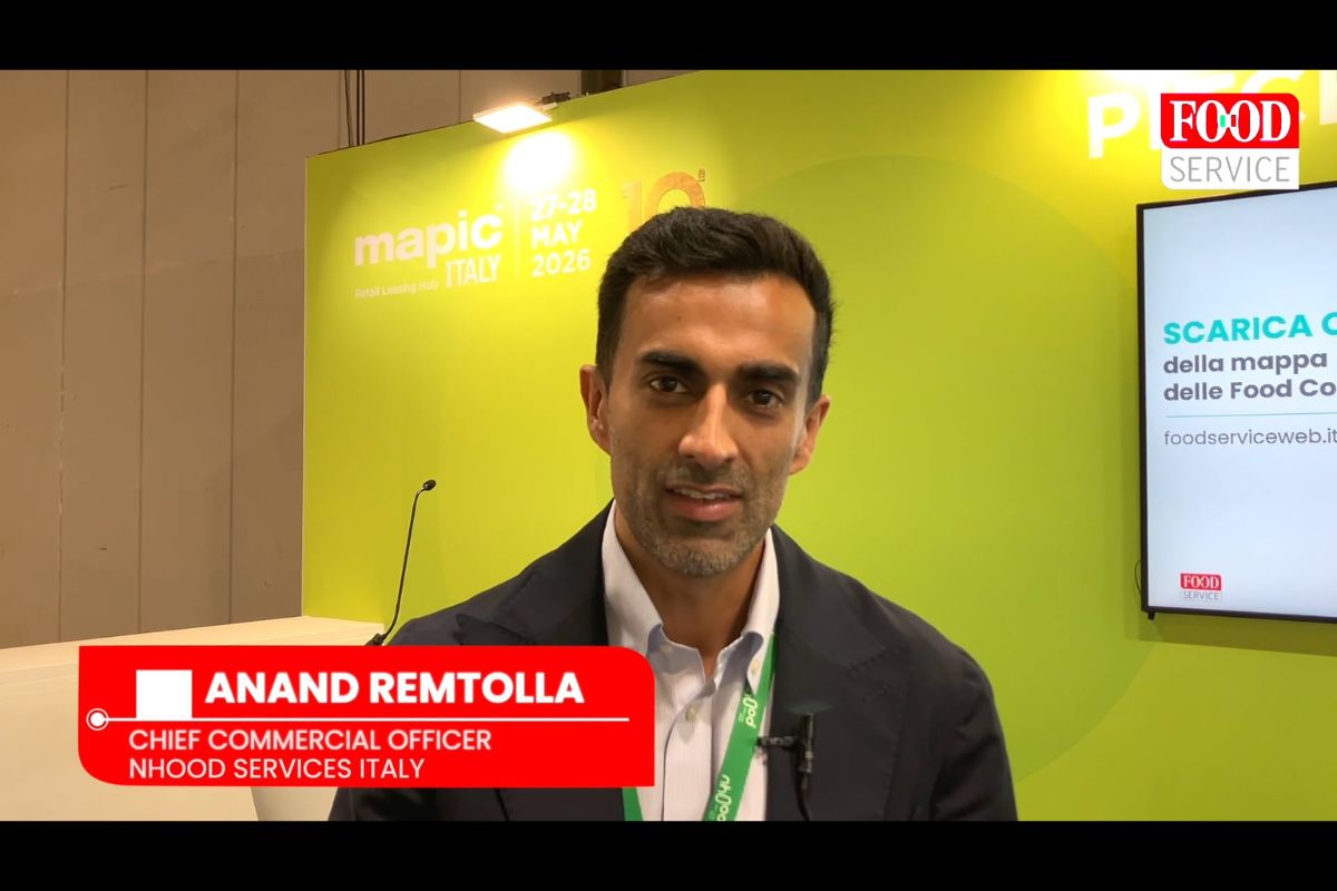 Anand Remtolla di Nhood Services Italy al MAPIC Italy 2026, evento dedicato alla ristorazione nei centri commerciali.