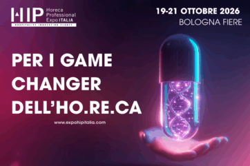 HIP 2026 a Bologna Fiere: mano con capsula futuristica per i game changer del settore Ho.Re.Ca.