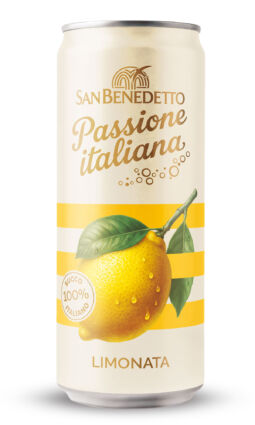 Lattina Limonata San Benedetto Passione Italiana 33cl con limone giallo e succo 100% italiano