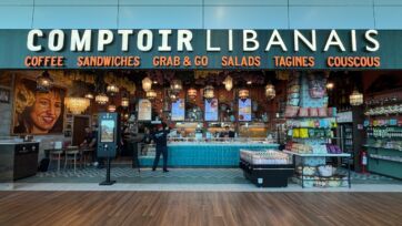 Ristorante Comptoir Libanais all'aeroporto Marco Polo di Venezia con cucina libanese, tagine, couscous e piatti da asporto.