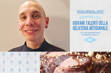 Davide Bonaventura, giovane talento gelateria artigianale. Gelato artigianale con cioccolato e nocciole.