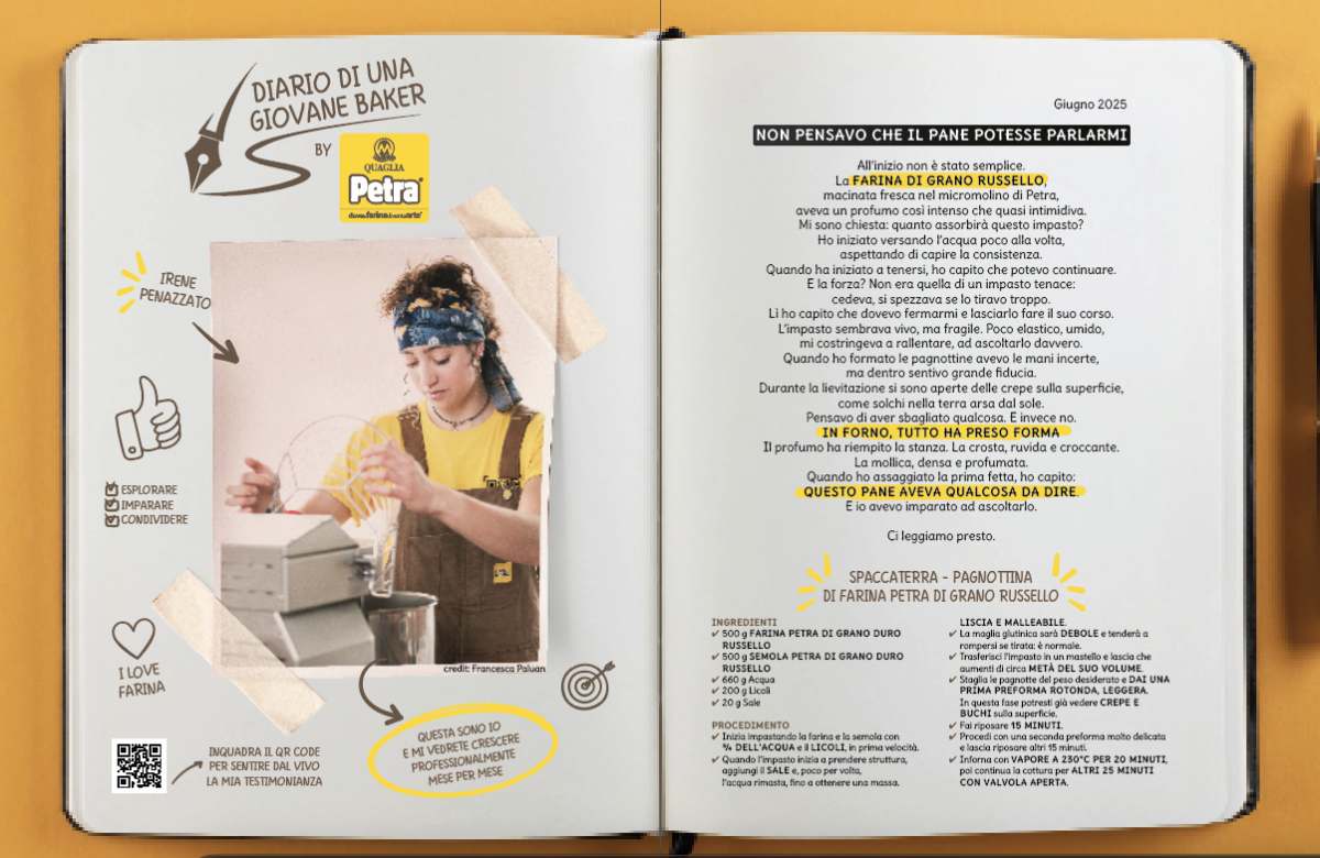 Diario di una giovane baker Petra: Irene Penazzato e ricetta pane con farina di grano russello. #baker #pane #farina