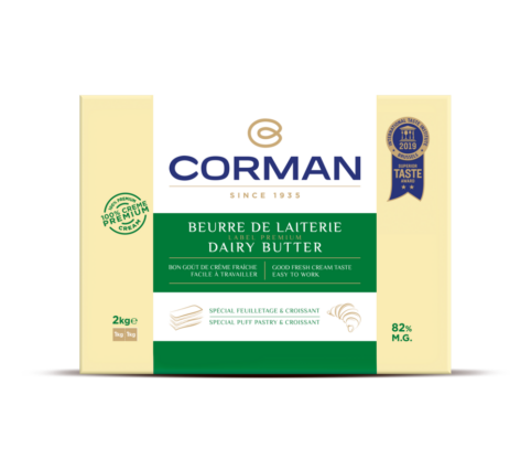 Tomato Finger Burro Corman per pasticceria e croissant. Burro di latteria di alta qualità, ideale per sfoglia e dolci.