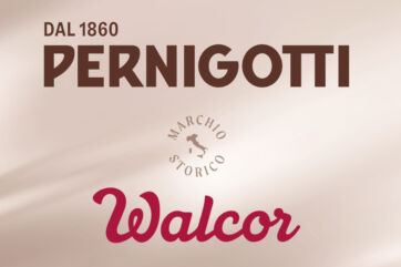 Logo Pernigotti e Walcor: fusione nel settore dolciario italiano. Marchio storico dal 1860.