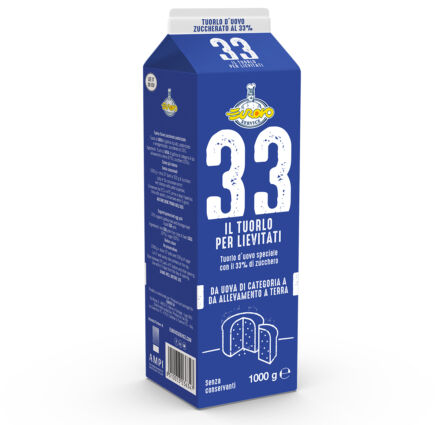 Brik Tuorlo 33: tuorlo d'uovo zuccherato al 33% per lievitati. Speciale per pasticceria.