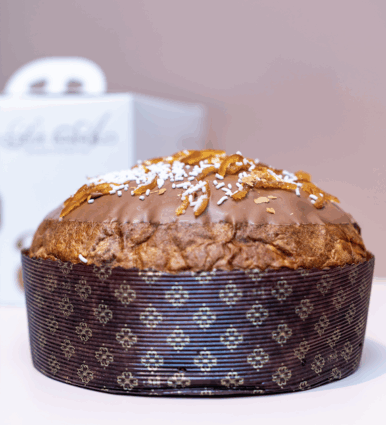 Panettone artigianale caramello e mandarino, Collezione Natale 2025. Lievitato d'autore.