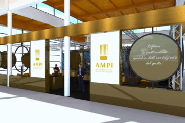 Stand AMPI a SIGEP 2026. Pasticceria d'eccellenza, evoluzione del gusto. Design stand con logo AMPI.