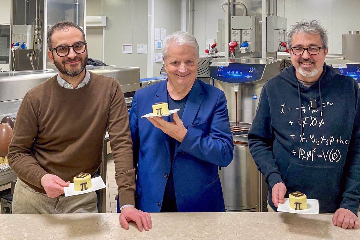 Iginio Massari e il dolce Pi Greco per il 14 marzo. Pasticceria artigianale, celebrazione matematica.