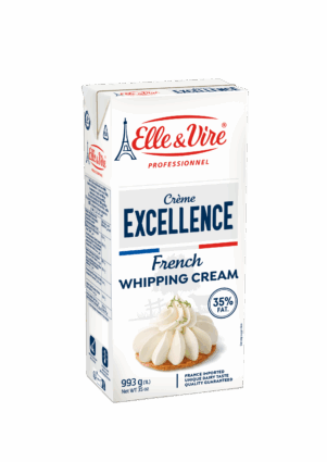 Panna Excellence Elle&Vire per torte nuziali. Panna montata francese al 35% di grassi. Ideale per pasticceria.