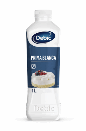 Debic Prima Blanca, panna vegetale per dolci. Bottiglia da 1L. Ideale per rotolo svizzero Valencia.