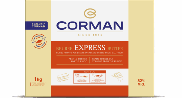 Burro Corman Express per impasto croissant e pain au chocolat. Burro pronto all'uso per pasticceria.