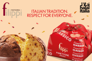 Panettone artigianale Filippi con certificazione Halal. Dolce tradizionale italiano.