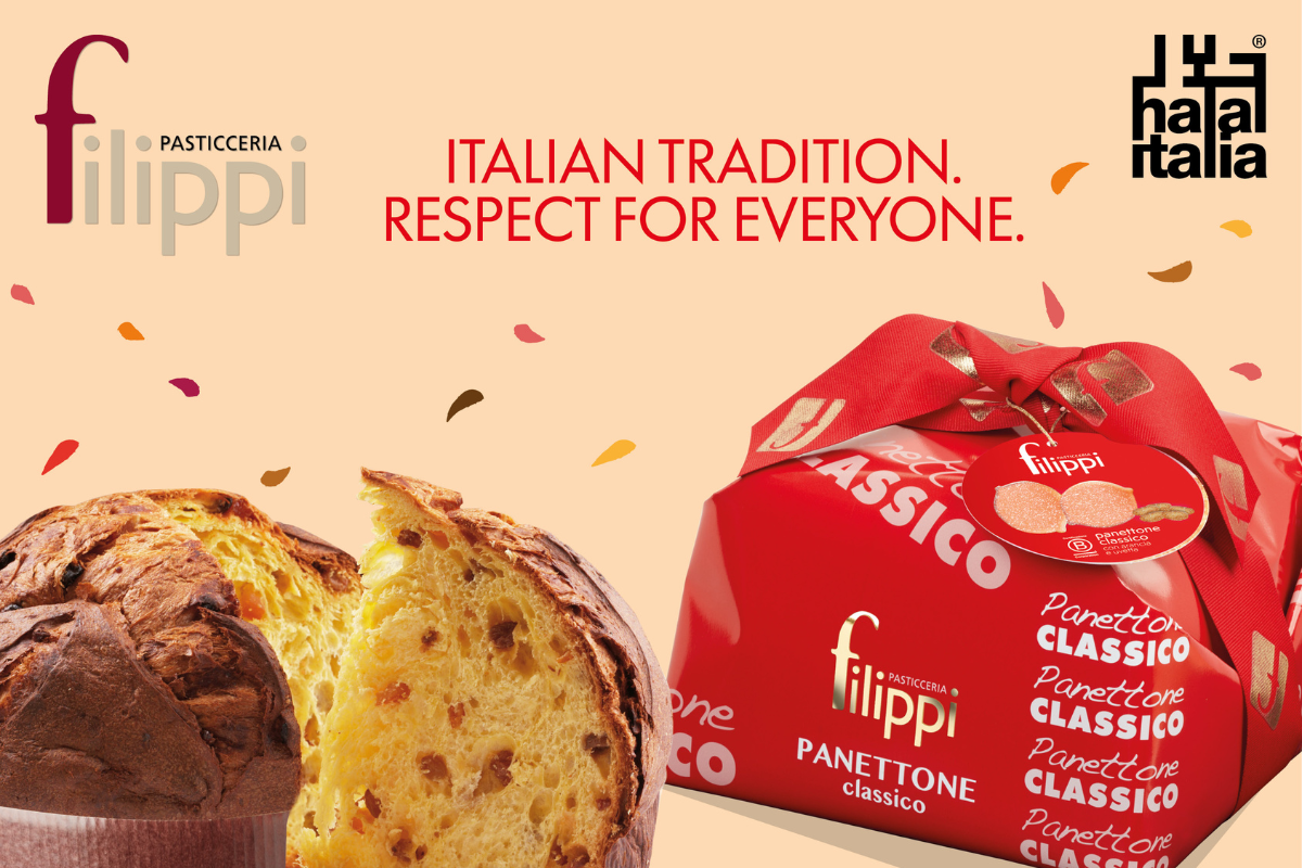 Panettone artigianale Filippi con certificazione Halal. Dolce tradizionale italiano.