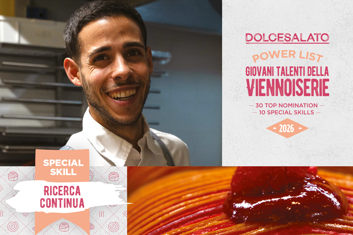 Pieraldo Floris, giovane talento della viennoiserie, premiato da Dolcesalato per la sua special skill: Ricerca continua.