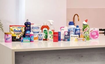 Gamma prodotti Reckitt: Finish, Dettol, Veet, Mucinex, Lysol, Harpic, Vanish, Gaviscon, Strepsils, Nurofen, Durex.