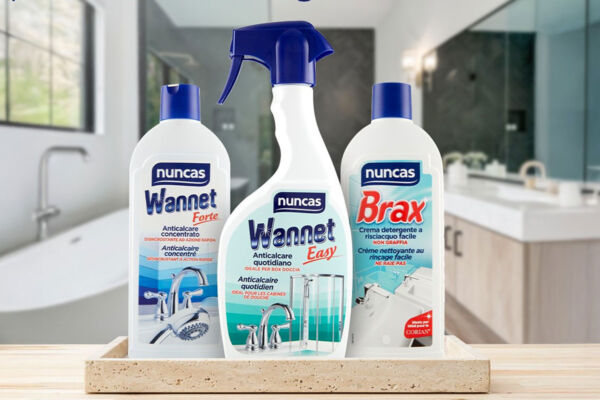 Detergenti Nuncas Wannet e Brax per la pulizia del bagno. Anticalcare e crema detergente. #Nuncas #puliziacasa