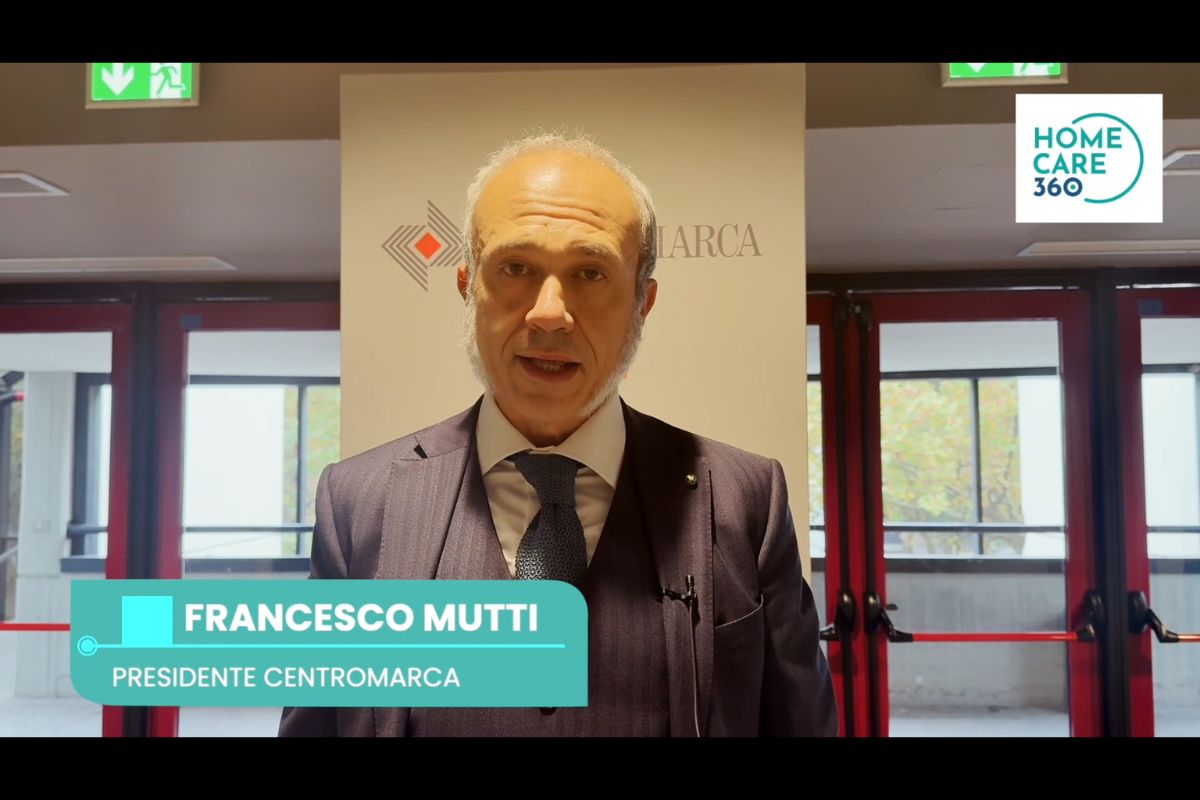 Francesco Mutti, presidente di Centromarca, durante un intervento all’Incontro Idm-Gdo 2025, organizzato da Centromarca, in un’immagine del video pubblicato su Home Care 360.