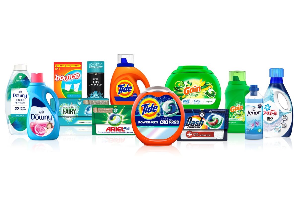Detersivi bucato: Downy, Tide, Gain, Ariel, Dash e Lenor. Cura tessuti, pulizia e profumo.