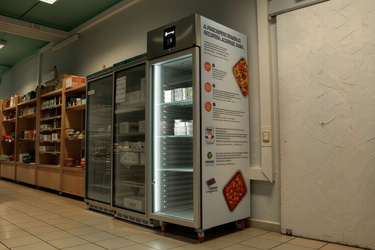 Frigorifero solidale Cuki Save the Food a Torino. Frigo per alimenti, lotta allo spreco.