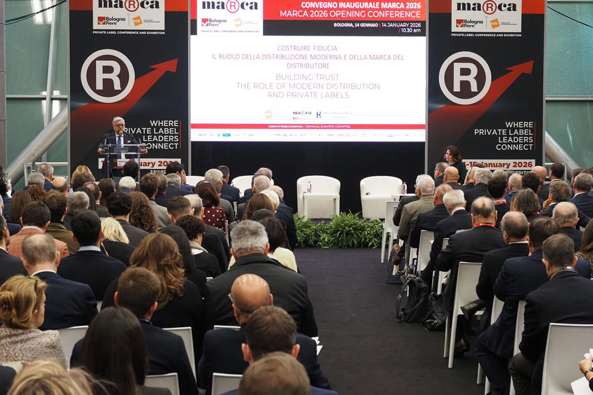 Convegno Marca 2026: esperti e pubblico discutono il futuro delle marche del distributore (MDD).