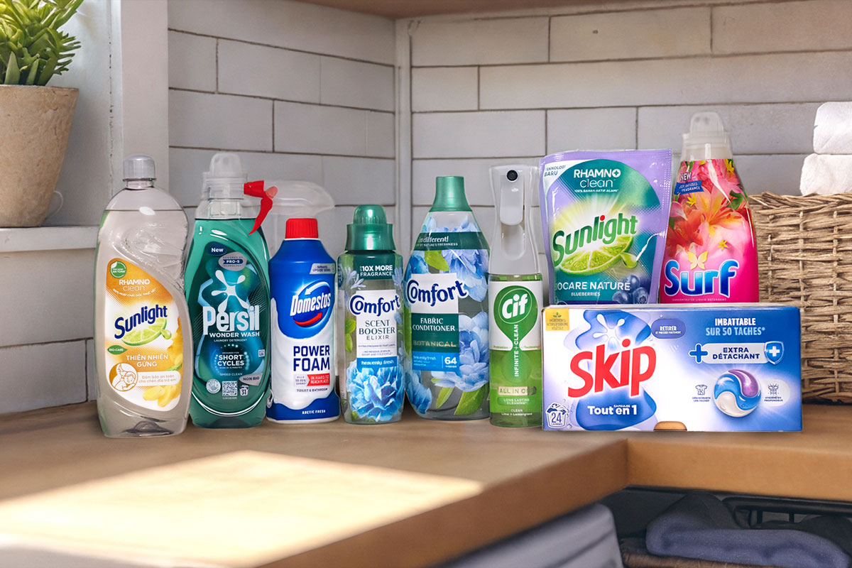 Prodotti Unilever per la casa: detersivi, detergenti, ammorbidenti (Comfort, Cif, Domestos, Sunlight, Surf, Skip, Persil). Home care Unilever.