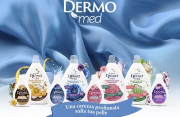 Gamma ammorbidenti Dermomed. Profumi intensi e concentrati per bucato profumato a lungo.